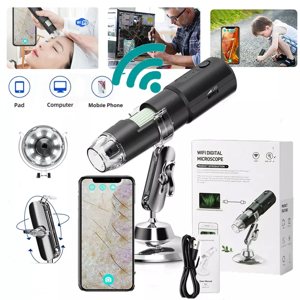 Hair Porosity Test - Дерматоскоп, анализатор кожи, цифровая камера-микроскоп, Wi-Fi,