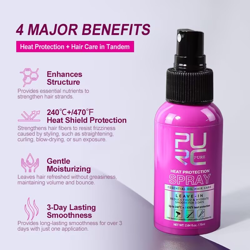 Спрей-термозащита PURC с кокос – обзор и цена Hair Care Heat Protectant